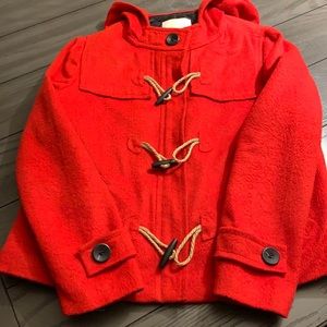HINGE RED SHORT PEACOAT SIZE L. Perfect HOLIDAY COAT!